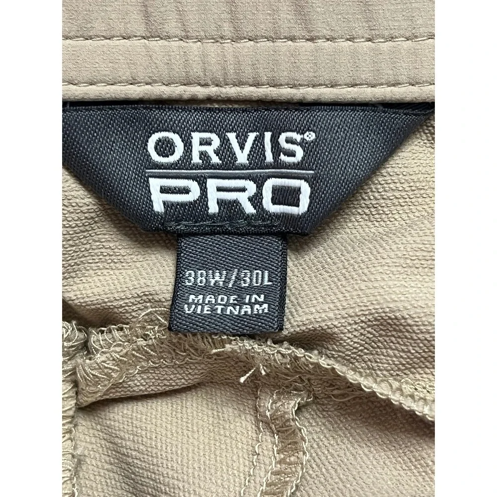 Orvis PRO Fishing Pants Mens 38W 30L‎ Tan Stretch Technical Trousers Outdoor